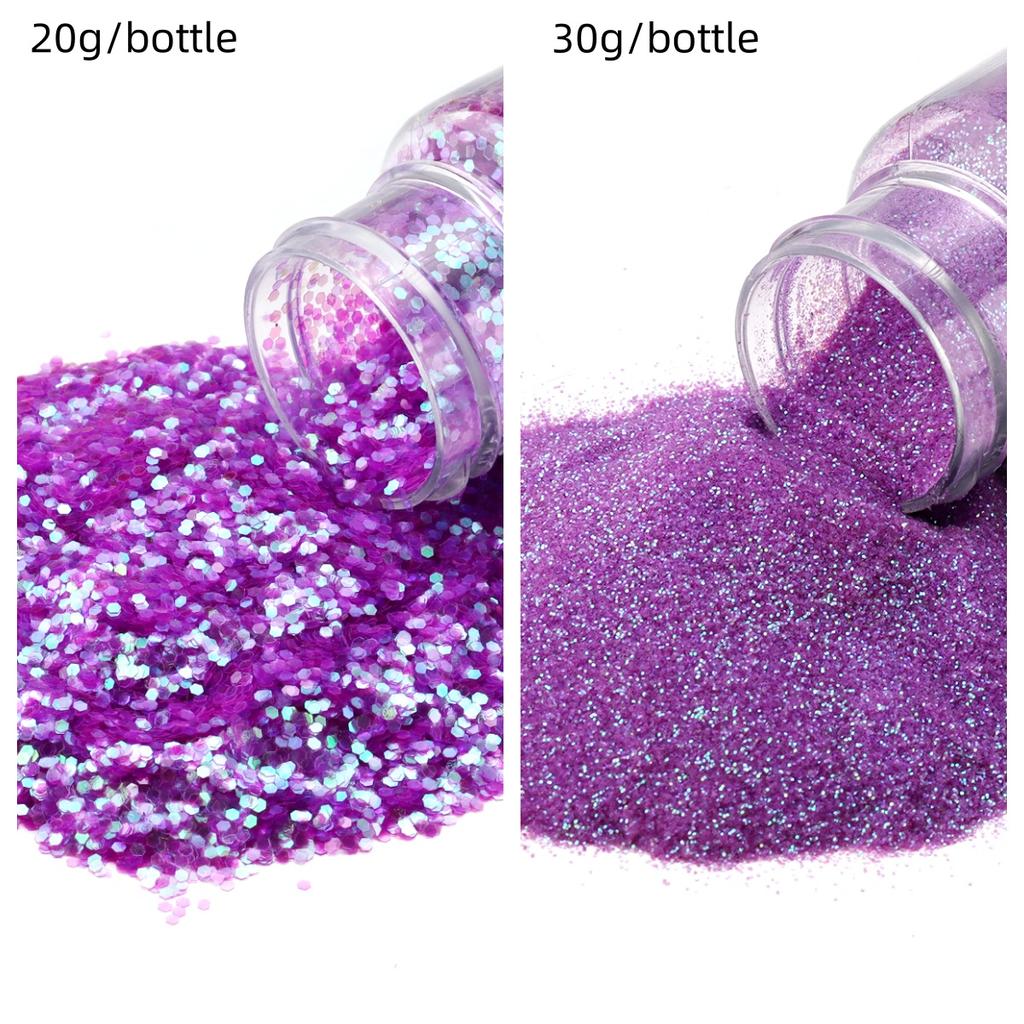 20/30g Glitter Sprinkles Powder Colorful Hexagonal Sparkly Powder Nail Art For Handicraft Creative Nail Paillette Decoration