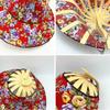 Floral Printed Fan Sun Hats Foldable Bamboo Sunscreen Cap Women Sunhat Folding Fan Hat  for Travel