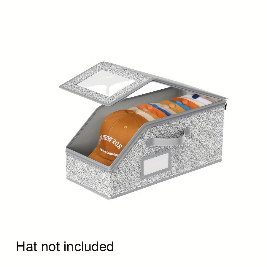 

1/2Pcs New Baseball Cap Organizer Box Stackable Non-woven Dustproof Storage Box Hat Storage Box Wardrobe Storage Boxes Storage