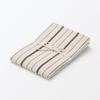 MUJI Washed Cotton Cushion Cover, 43 X 43 Cm, Natural Stripe