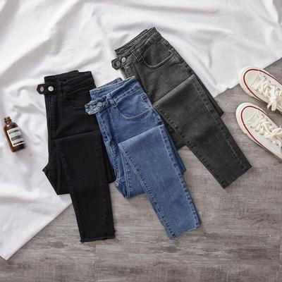 Women's High-Waist Slimming Elastic Jeans - New Style, Small Size, Slim-Fit, Nine-Point Pencil Pants