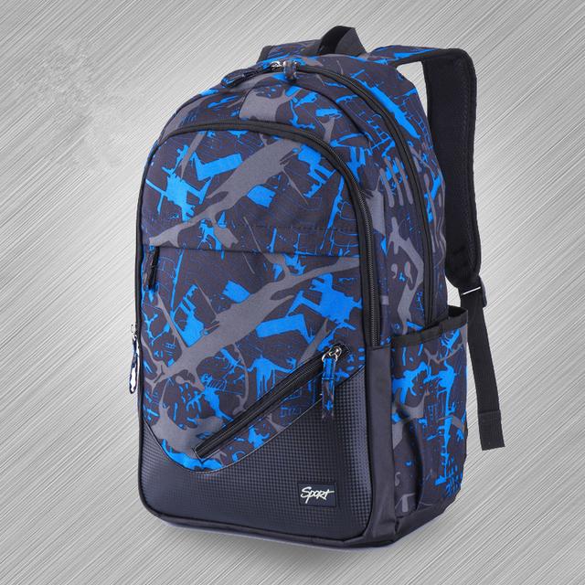 

Llightweight Nylon Camouflage School Bags Men And Women Laptop Backpacks Waterproof School Backpack For Teenagers Boys Girls синій