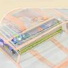 1pc Large Transparent PVC File Folder Organizer with Multiple Compartments for Tablets, School Supplies Storage
