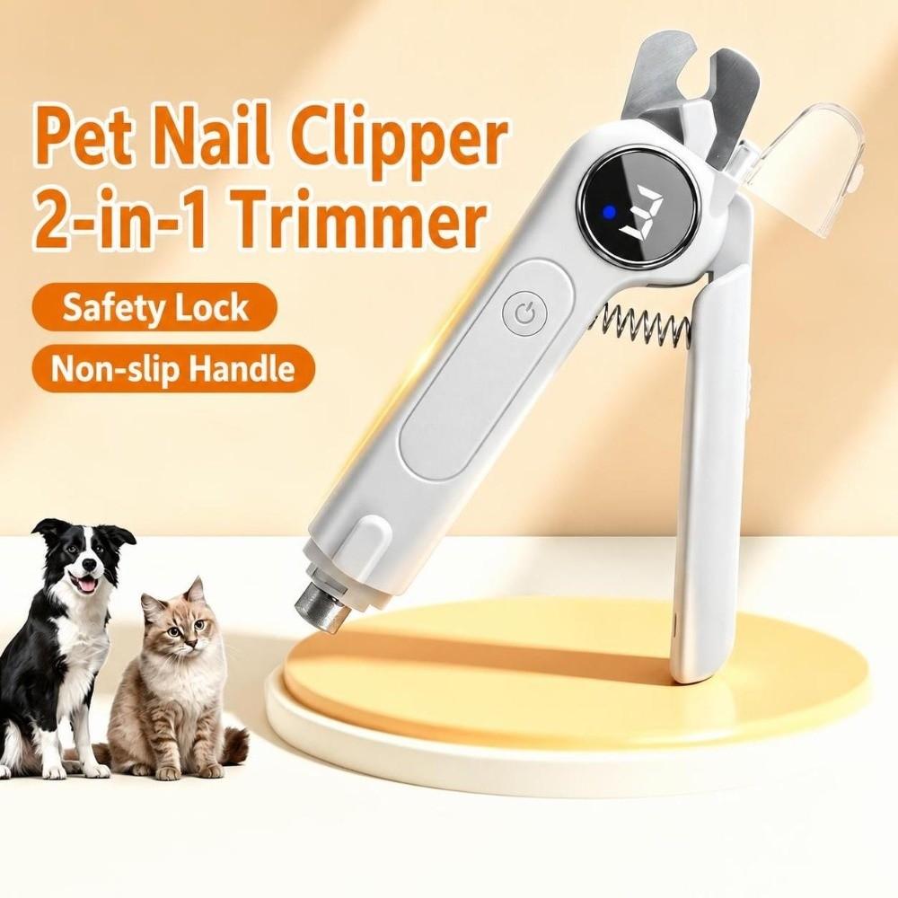 Rechargeable Pet Nail Trimmer Low Noise Electric Nail Clipper Grinding Dog Nail Grinder for Dogs