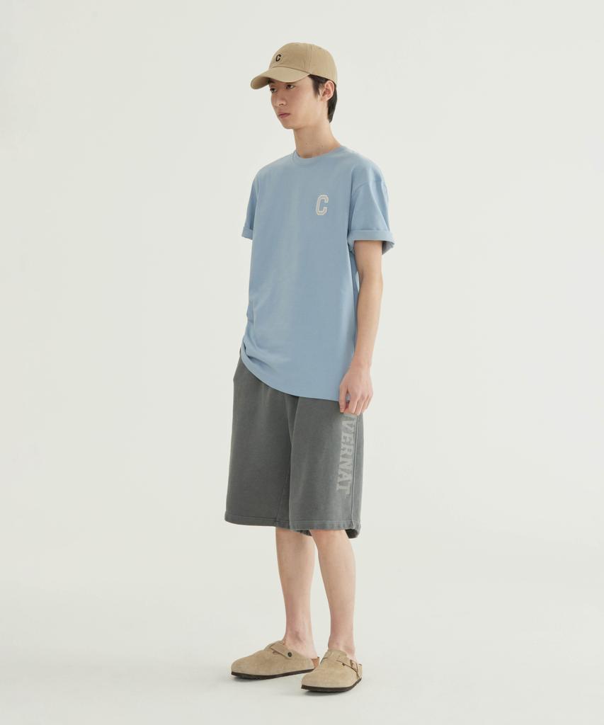 COVERNAT Cool Cotton Shine C Logo T-Shirt Sky Blue