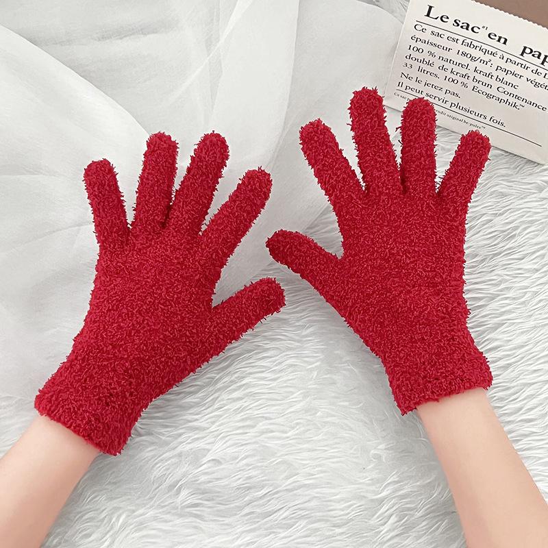 

1 пара Милые Модные Антипиллинговые Подарочные Теплые Перчатки Перчатки для письма с сенсорным экраном Студенческие Зимние Минималистичные Коралловый флис Практичность