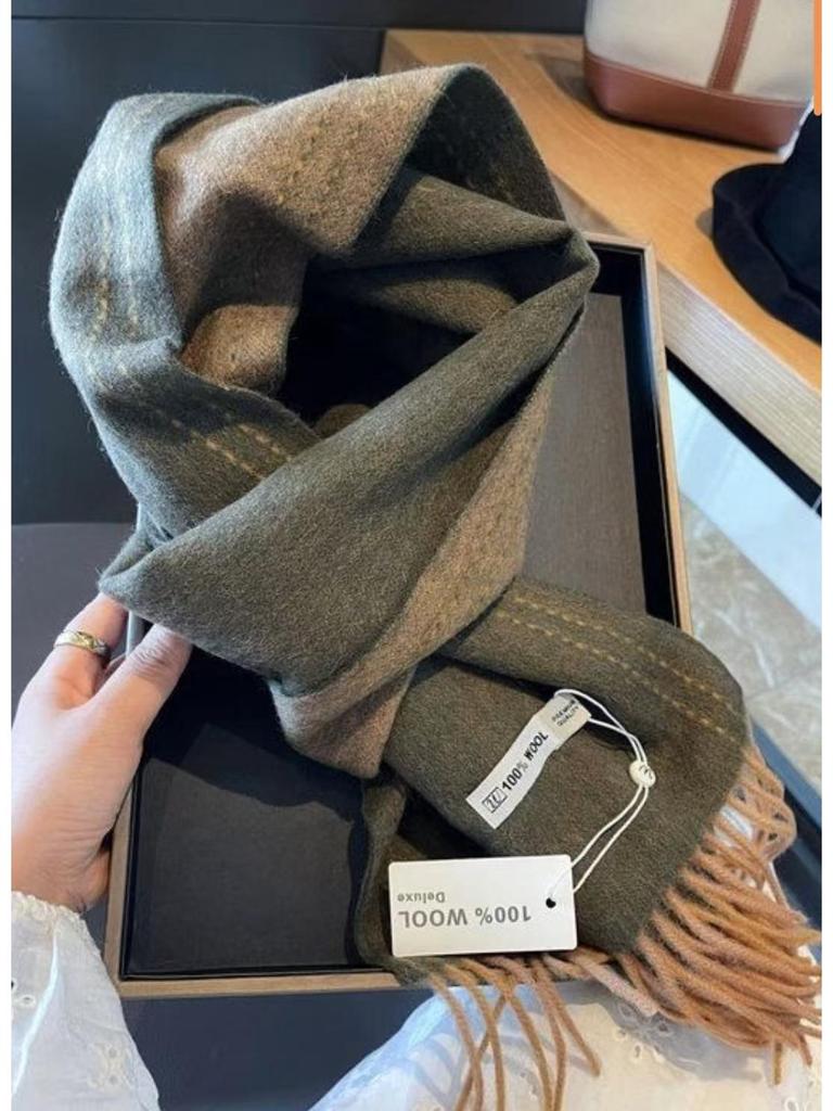 2024 Unisex Retro Wool Double-Sided Snood Scarf – Solid Color and Winter Warm