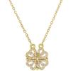 Necklace - Four-Leaf Clover - Magnetic - Foldable - Metal - Adjustable Length 59.7 Cm