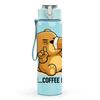 1PC Teddy Bear Coffee First Slogan Print 750ml Color Plastic Sports Water Bottle Leakproof Flip Straw Lid Suitable for Sports Office Home Use