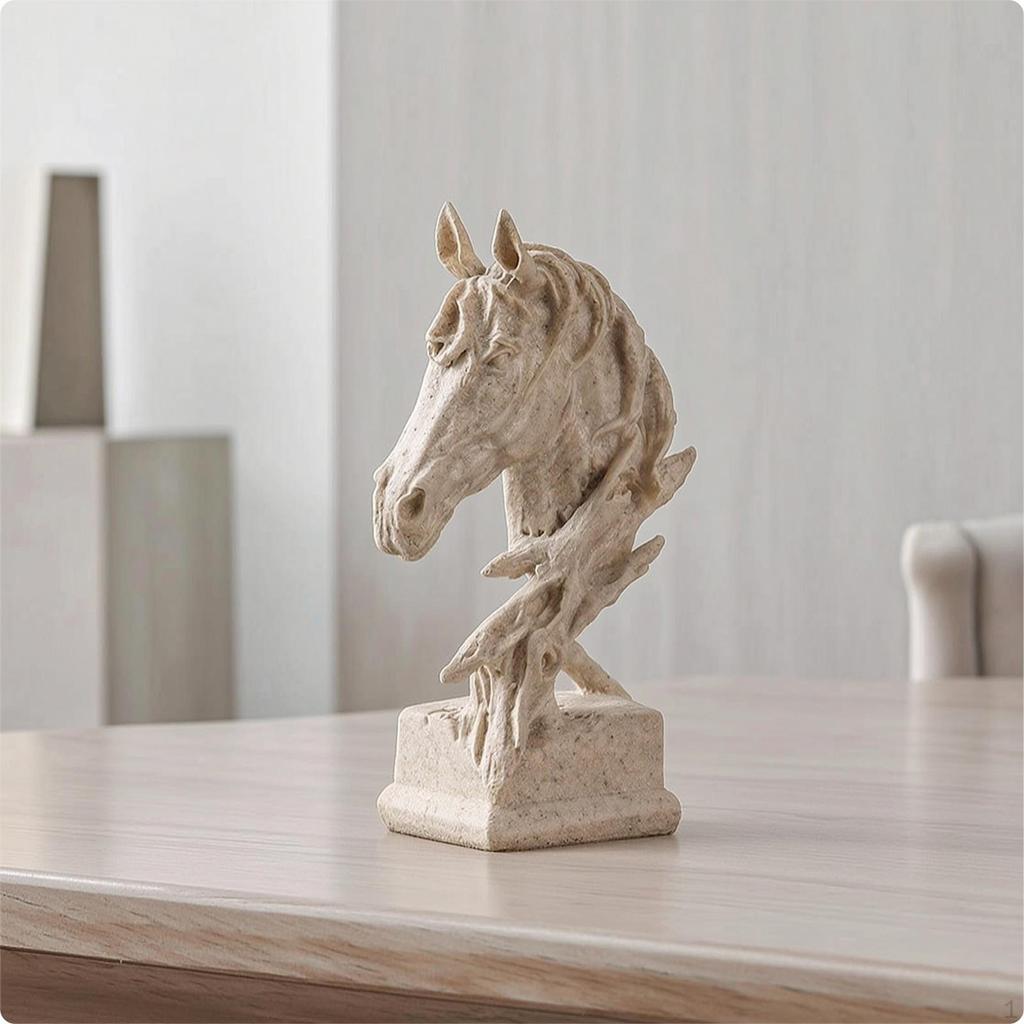 Horse Head Sculpture AntiqueStyle Horsehead Textured Bust for Equestrian