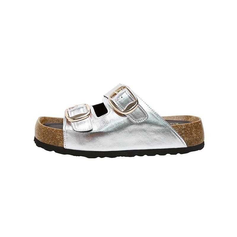 ~ Da Mimi cool slippers women wear high-end cowhide retro thick-soled slippers