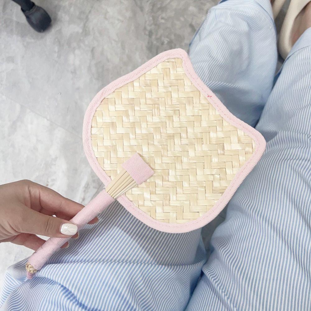 Ancient Hand-Woven Fan Chinese Style Hand Braided Fan Decorative Handheld Fans  Photo Prop