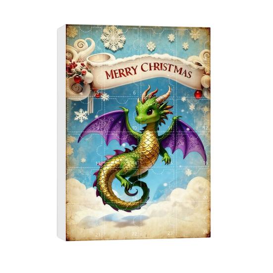 

Рождественский календарь обратного отсчета Адвент-бокс 24 дня Мини милое украшение летающий дракон Многофункциональное праздничное украшение для детей семьи дома машины C