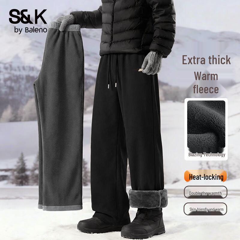 Baleno Men s S&K Heavy Chenille Fleece-Lined Wide-Leg Casual Pants 2XL