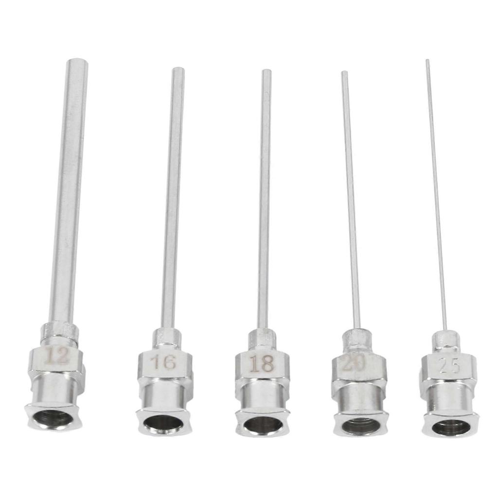 5 Pz Calibro Smussato Acciaio Inossidabile Erogazione Siringa Punta Ago 12/16/18/20/25/38G