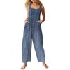 Women's Casual Jumpsuit, Sleeveless Printed Cotton Jumpsuit