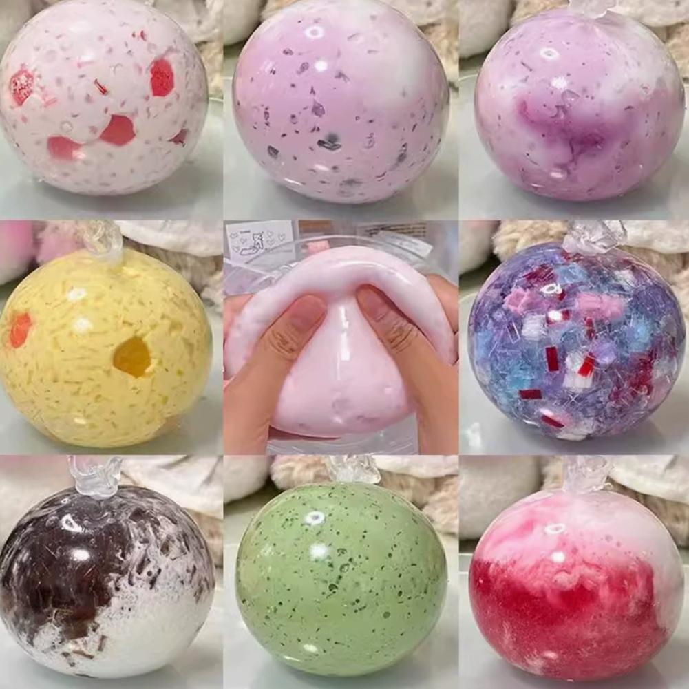 DIY Squishy Ball Craft Kit Stress Ball Making Set with Transparent Ball Skins Creative Handmade Toy Multiple Choices