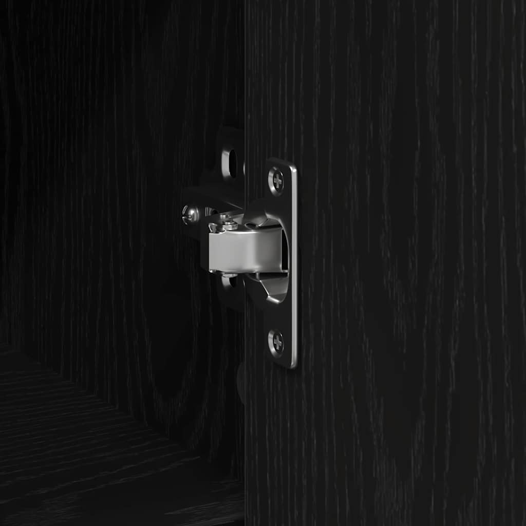 Sideboard with Drawer Black Oak Effect 101 x 35 x 76 cm