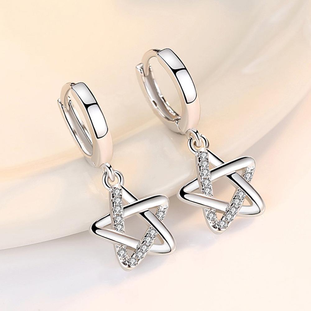 Eco-Friendly Korean Rhinestone Star Earrings for Women - Versatile, Sweet, Everyday Accessory