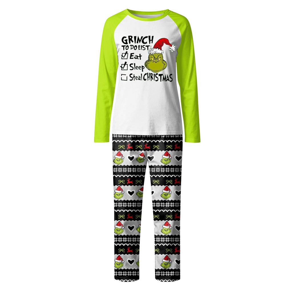 Print Cute Family Set Pajamas, Home Clothes, Family Set Long Sleeve Top Pants Set
