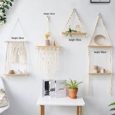 Bohemian Hand-Woven Tapestry Wall Shelf & Flower Pot Rack