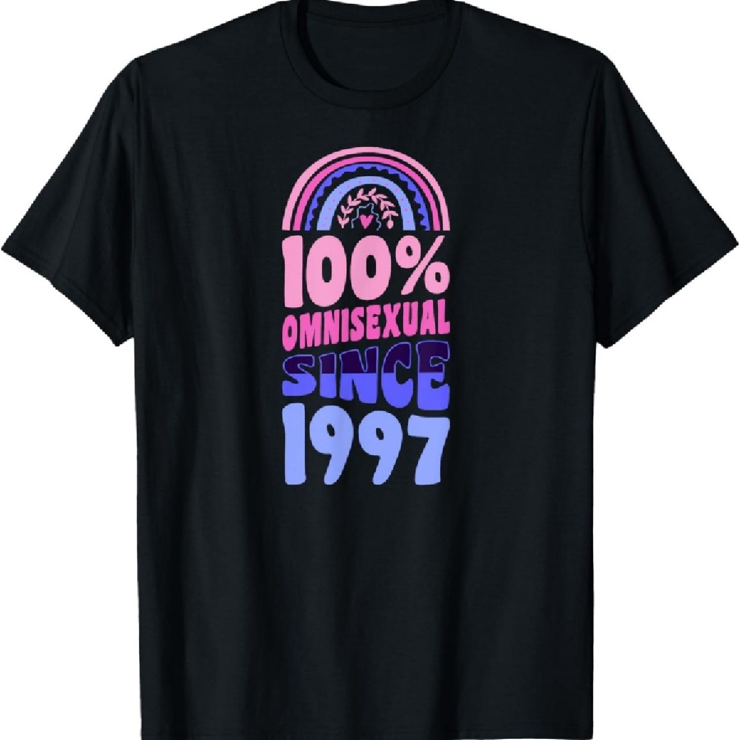 

100 Percent Omnisexual Since 1997 Bohemian Rainbow Birthday T-Shirt XXXL