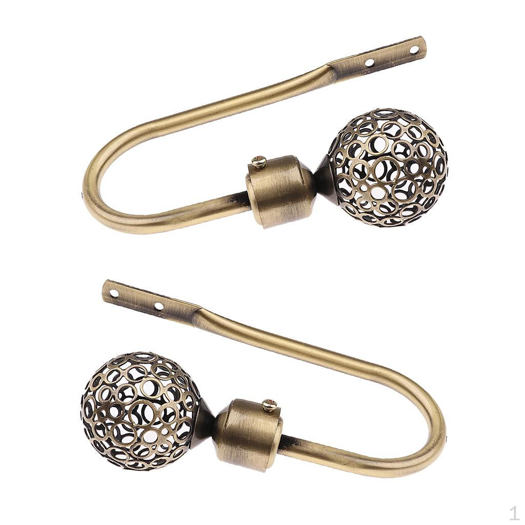 1 Pair U Shaped Metal Curtain Drapes Hooks Tie Back Home Decorative Holdbacks