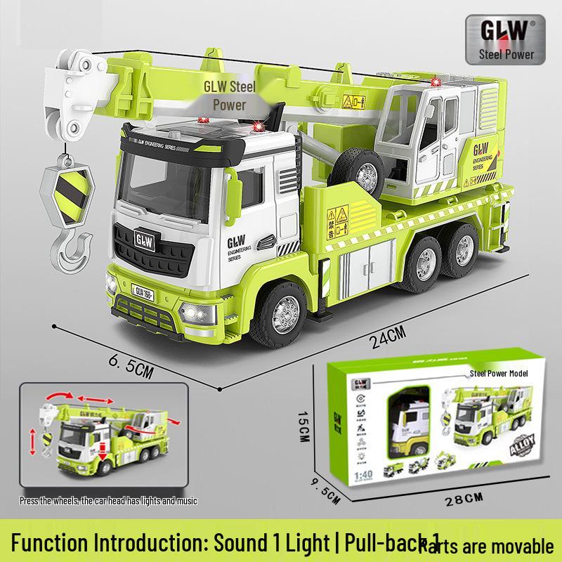 Free Shipping Children's Alloy Excavator & Crane Toy Set