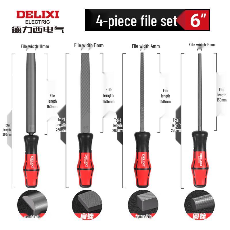 Delixi Electric T12 High-Carbon Steel File Sets