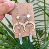 Handmade Metal Moon Star Statement Earrings For Ladies Summer Casual Wear