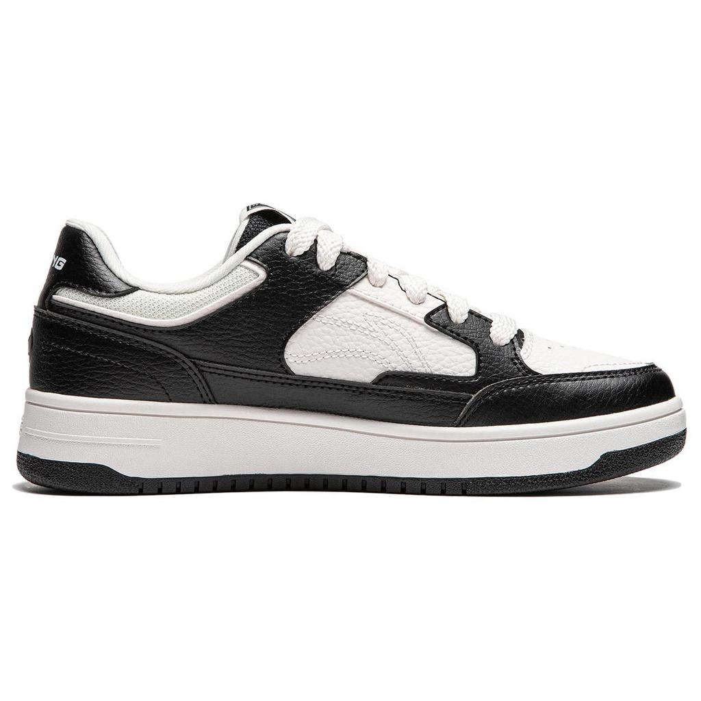 Li Ning Tianji Slip Resistant, Abrasion Resistant, Lightweight, Breathable Low Top Skateboard Shoes Women's White Black AGCU096-4