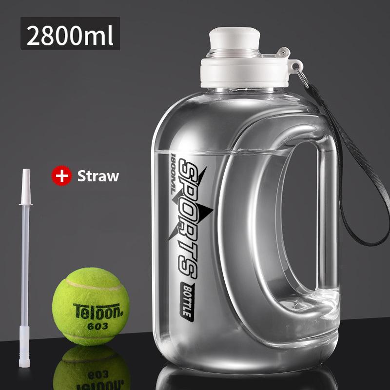 Large Capacity Water Bottle with Straw  & Strap Portable Handle BPA Free Eco-Friendly Perfect for Outdoor Sports and Fitness