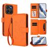 Wallet Case for Moto G67 5G - Leather/PU, Orange, With Lanyard