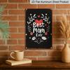 2D Flat, Vintage Mother'S Day Metal Sign - "Best Mom Ever" Metal Wall Art with Floral & Heart Design, Rustic Aluminium Decor for Living Room or