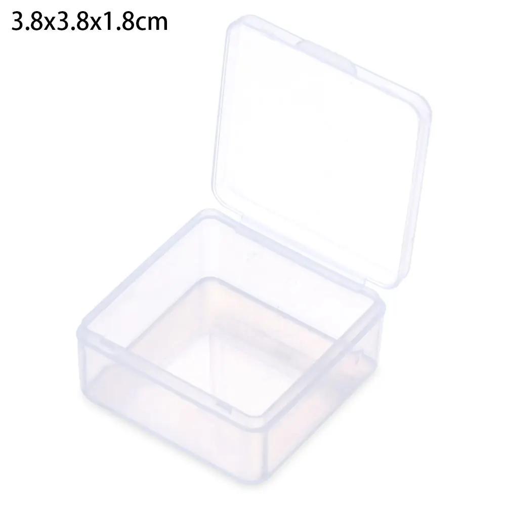 Multi Sizes Transparent Storage Box Square Small Items Case Jewelry Beads Container Fishing Tools Box Sundries Organizer Case