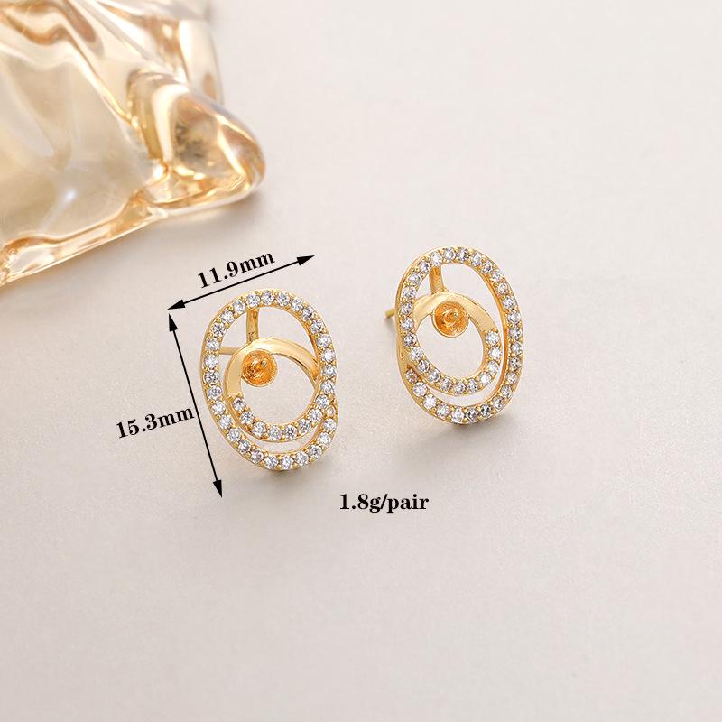 Niche Design Pearl & Zircon Butterfly and Clover Stud Earrings with S925 Silver Needle