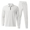 Men's European and American Summer Long Sleeve Two-Piece Set: Sport Leisure Suit with Long Pants