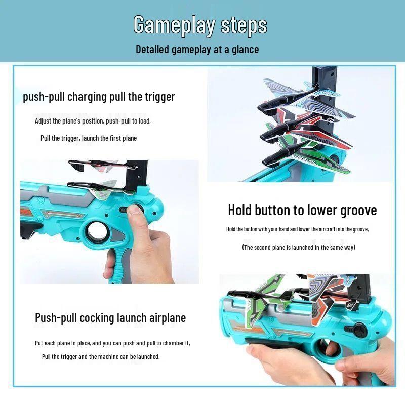 Douyin Popular Kids' Foam Airplane Launcher Toy for Outdoor Fun