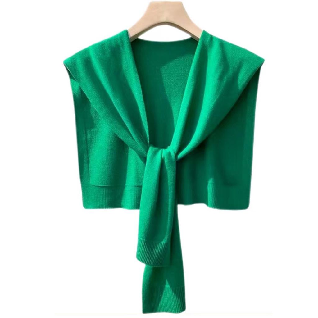 Spring and Autumn Air Conditioning Room Shoulder Neck Striped Shawl Outside Knitted Small Garment Versatile False Collar Shawl