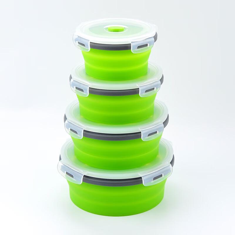 ZISIZ Foldable Silicone Food Storage Container Set