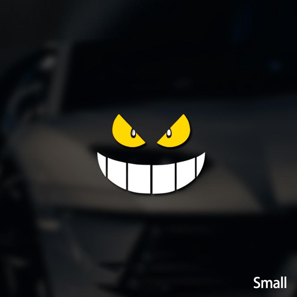 

Наклейки на автомобиль мотоцикл Дьявольские глаза Шлем Обтекатель Украшение заднего стекла Наклейка Светоотражающие Электрические наклейки Small жёлтый