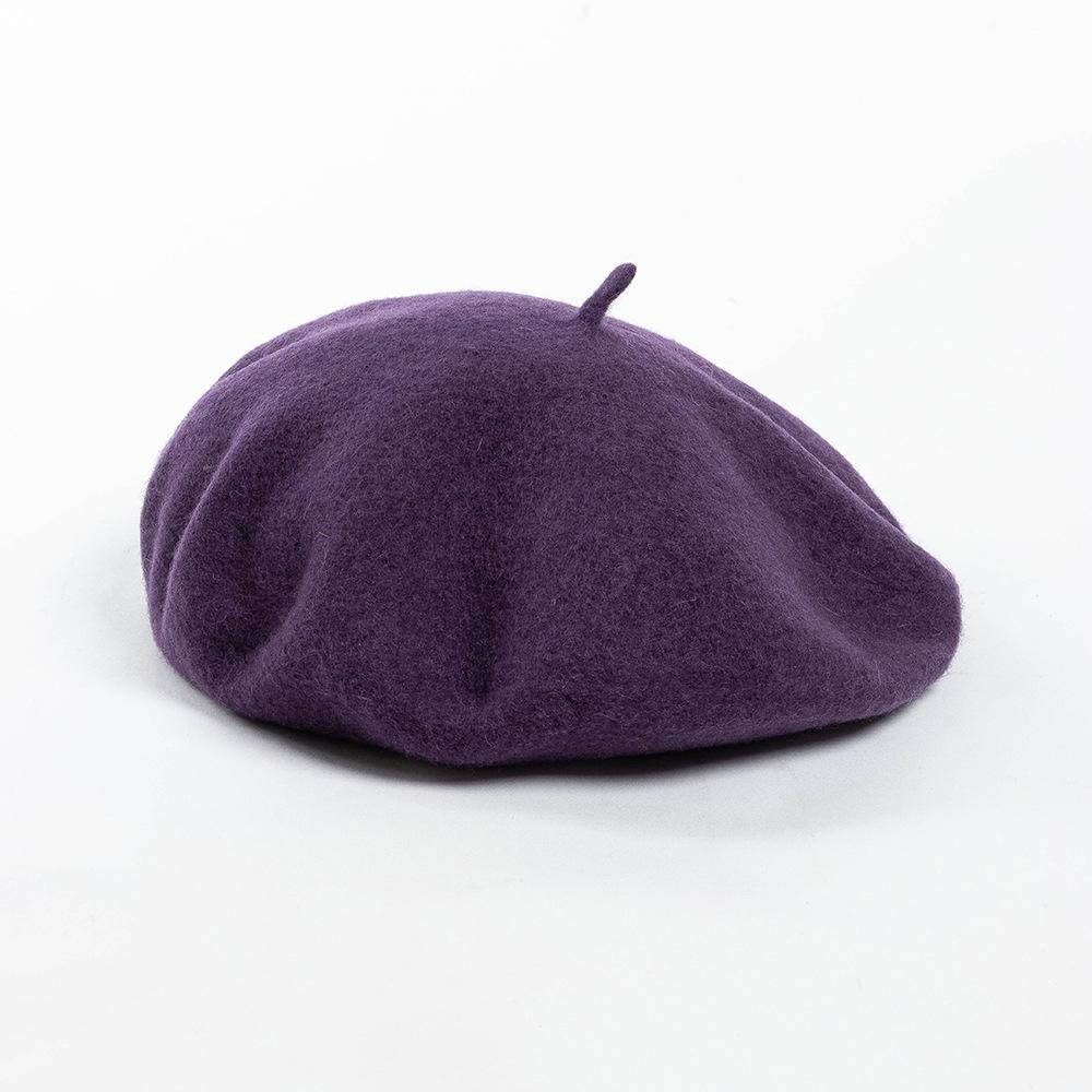 Autumn And Winter Fashion Large Head Circumference Solid Beret Simple And Versatile Women'S Warm Artist Hat
