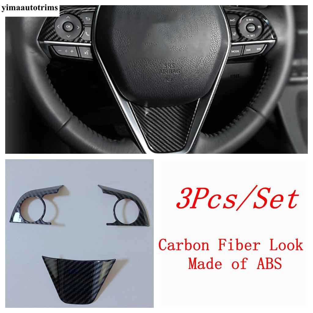 Steering Wheel Button Frame Decoration Cover Trim For Toyota Camry XV70 & Avalon 2018 -  Matte / Carbon Fiber Accessories