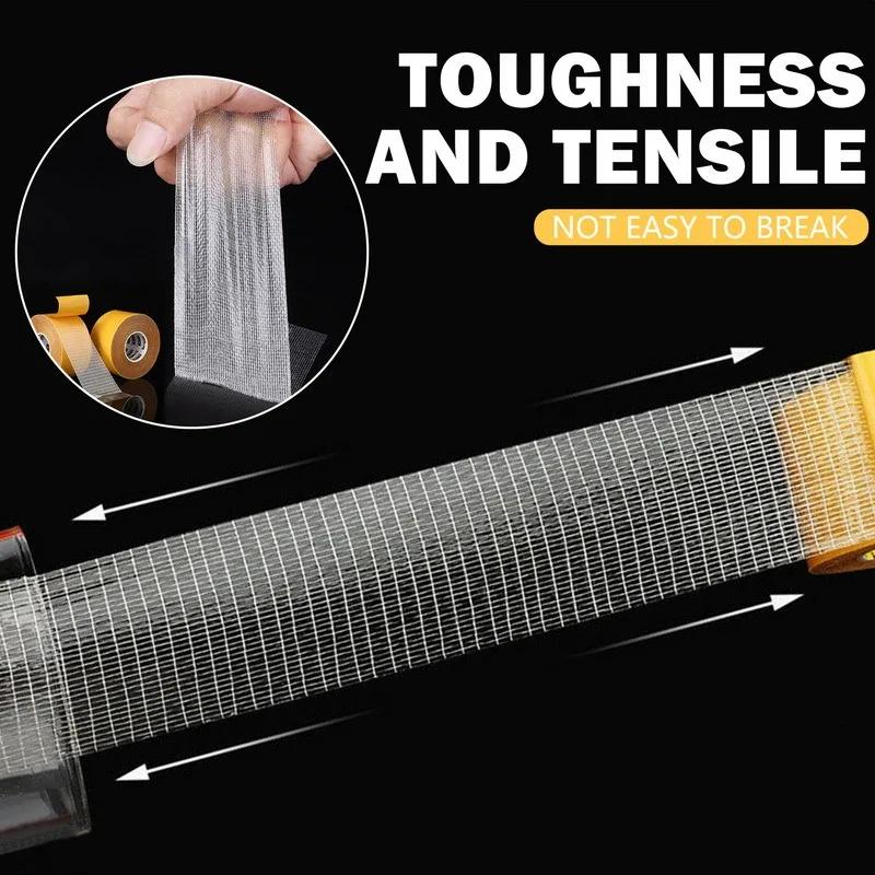 Super Thin Strong Fixation Double Sided Adhesive Tape Heavy Duty Translucent Mesh Traceless Waterproof Powerful Grid Carpet Tape