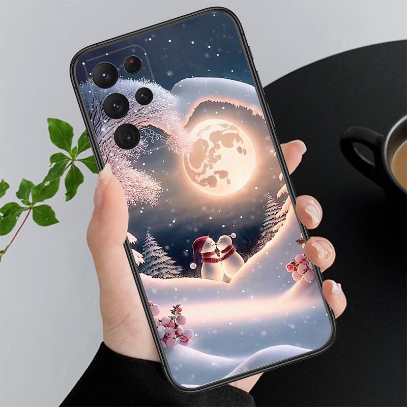 Phone Case For Samsung A55 A16 A56 A36 A35 A15 A53 A54 A33 A34 A25 A05S A52 A52S A14 A26 A71 Cute Snowman Christmas