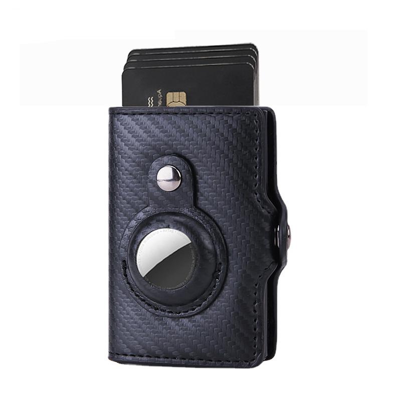 Carbon Rfid Card Holder Men Women Airtag Wallet Money Bag Leather Purse Slim Thin Wallets For Apple AirTags Tracker Air Tag