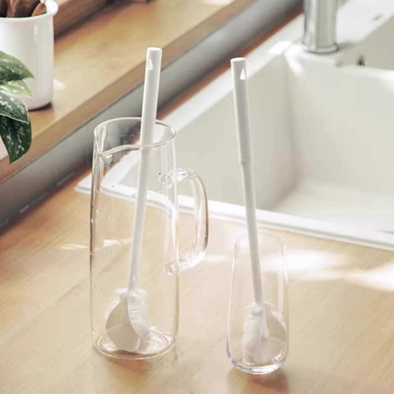 360° Full Cleaning Silicone Brush with Foldable Head Bendable Cup Cleaning Brush Cleaner Long Handle Bottle Glass Cleaning