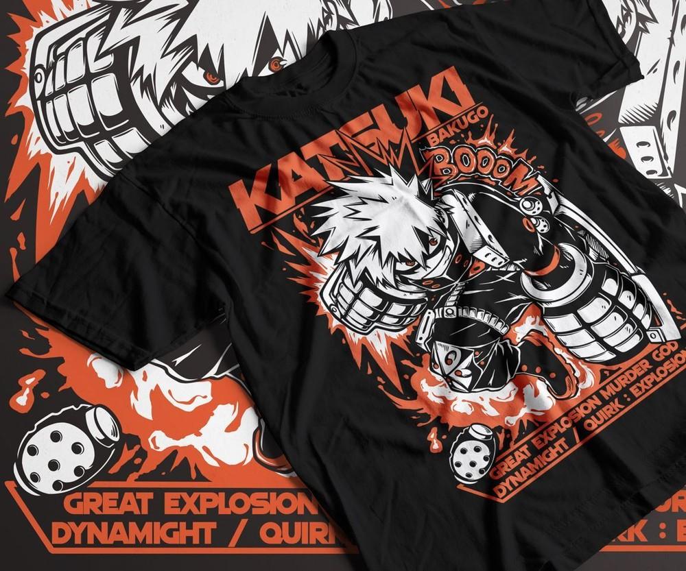 Bakugo Katsuki T-Shirt My Hero Academia MHA Anime Girl Gift Shirt Tee All Size