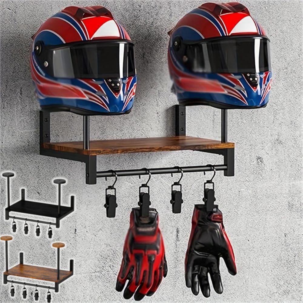 With Hooks Helmet Display Stand Wall Mount Cycling Equipment Holder  Sports Gear Accessories