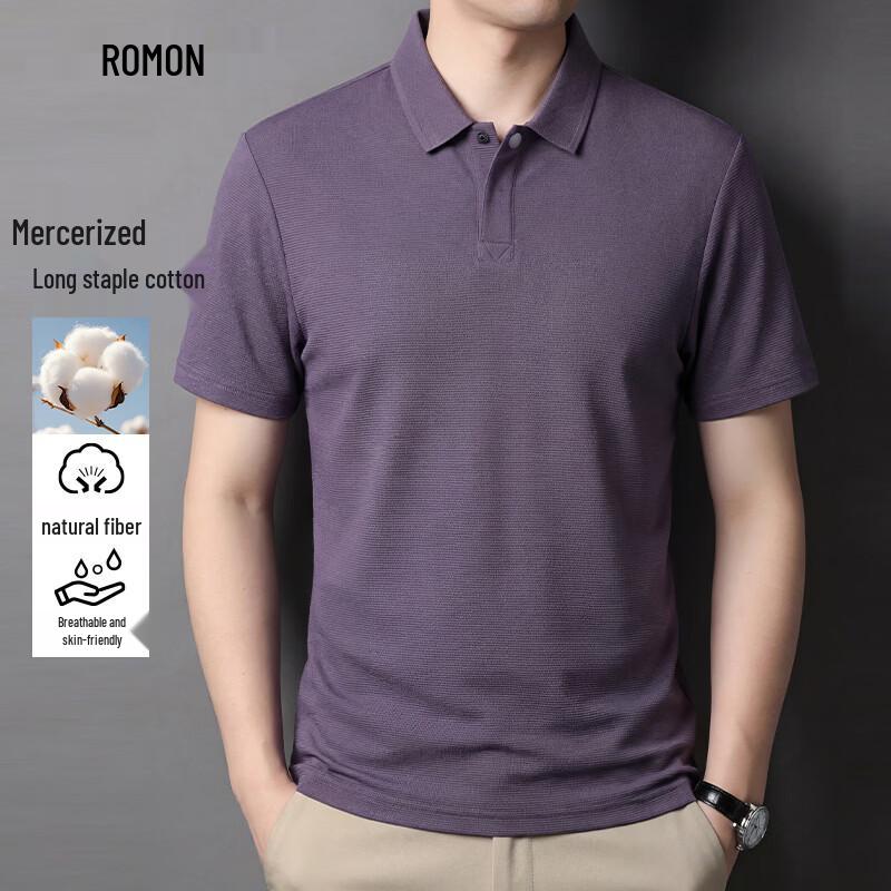 

Romon Men s Mercerized Cotton Polo Shirt XL